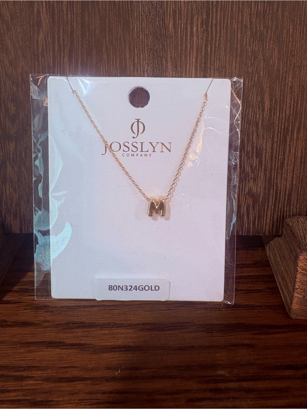 Gold Initial 'M' Pendant Necklace